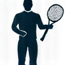 Stylized icon representing tennis coaching